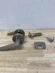 Sure-loc Basel Privacy Door Lever Set With Round Rose Satin Nickel. Fixed Price $42.67.
