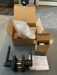 Hasmikit 2 Pack Matte Black Door Handles Privacy Levers Keyless Flat. Fixed Price $29.99.