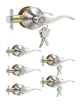 Dpb 6PCS Wave Interior Door Handle With Turn Lock Keys, Silver Passage Do.... Fixed Price $71.31.
