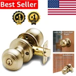 Colonial Keyed Entry Door Knob In Polished Brass Elegant Security Solution. Fixed Price $45.34.
