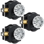 Calzibeno 3 Pack Crystal Door Knobs Interior Black Glass Passage For. Fixed Price $140.78.