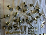 Assortment Of Brass Plated Door Knobs Handles With Hardware For Interior. Fixed Price $31.00.