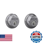 Schlage B62 626 Deadbolt, Keyed Sides, Highest Security, Satin Chrome. Fixed Price $65.10.