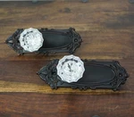 Nostalgic Warehouse Oil Rubbed Bronze Victorian Plate Crystal Doorknobs Pair. Fixed Price $96.59.