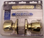 Nip Truguard Polished Brass Bed Bath Doorknob Set Privacy Lock Interior. Fixed Price $21.99.