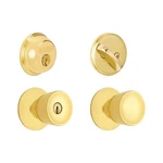 Schlage Bell Bright Brass Deadbolt And Entry Door Knob 1-3/4 In.. Fixed Price $62.62.