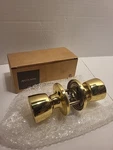 Schlage J10-BYR Byron Passage Door Knob Set, Polished Brass.. Fixed Price $12.33.