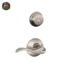 Schlage Accent Satin Nickel Deadbolt & Door Handle Combo Pack. Fixed Price $106.99.