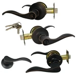 New Lever Door Lock All Type Entry Privacy Passage Stationary Orb Wave Handle. Fixed Price $24.29.