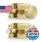 Gobrico Gold Door Knobs Interior With Square ROSETTE(2 Pack), Brushed Finis. Fixed Price $78.24.