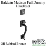 Baldwin Dummy Handleset With Knob Madison Door Bronze Lever. Fixed Price $245.00.