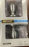 Nib Defiant Bed And Bath Door Knob Set Saturn Stainless Steel Finish Lock Home. Fixed Price $10.70.