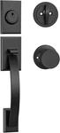 Hosom Front Door Handle Deadbolt Set Matte Black Exterior Entry Lock Knob. Fixed Price $37.99.
