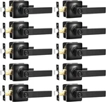 10 Pack Matte Black Privacy Door Levers Handle Lock Keyless Interior Bed Bath. Fixed Price $132.86.