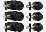 3 Pack Keyed Entry Door Knobs & Single Cylinder Deadbolt Lock Combo Set. Fixed Price $53.99.